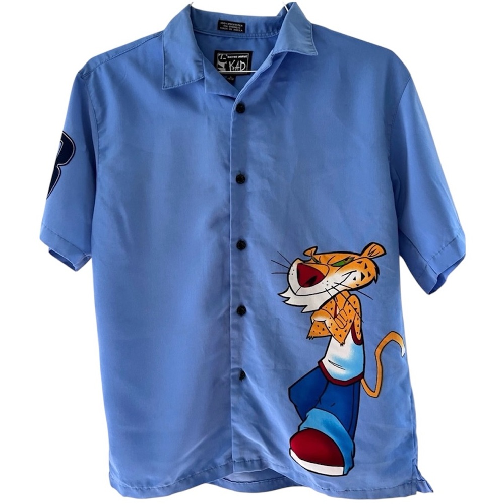 K.A.D. Boys Blue Cartoon Tiger 23 Shirt Size Large 14/16